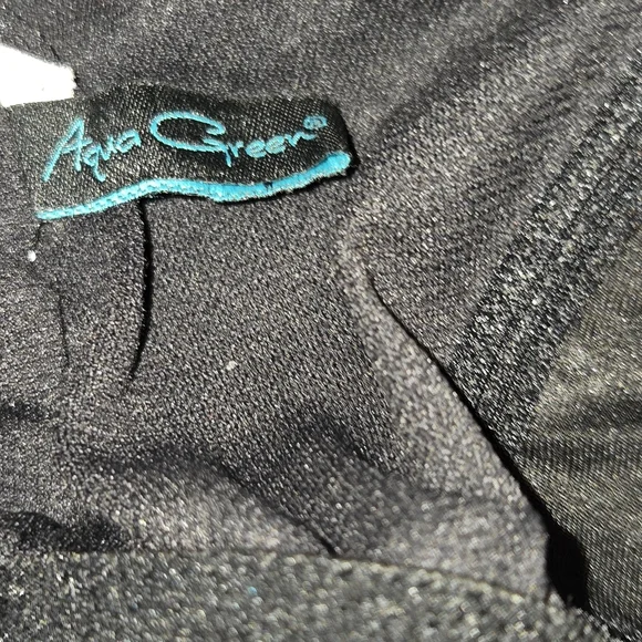 Aqua Green Black Tankini Top - Picture 4 of 5